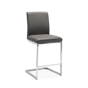Tabouret de bar rembourré Shirelle gris hauteur de comptoir 22 po à 26 po par HomeTrend, paquet de 2