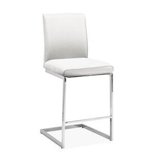 Tabouret de bar rembourré Shirelle blanc hauteur de comptoir 23 po à 26 po par HomeTrend, paquet de 2