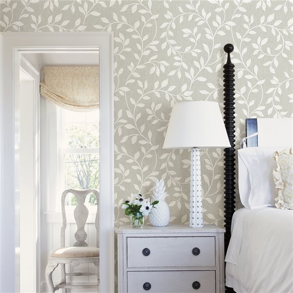 Advantage Nature 56.4-Sq. Ft. Light Grey Non-Woven Trail Unpasted Paste the Wall Wallpaper