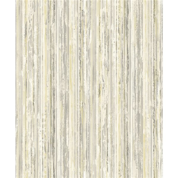 Advantage Surfaces 57.8-Sq. Ft. Taupe Vinyl Textured Stripes 3D Unpasted Paste the Paper Wallpaper