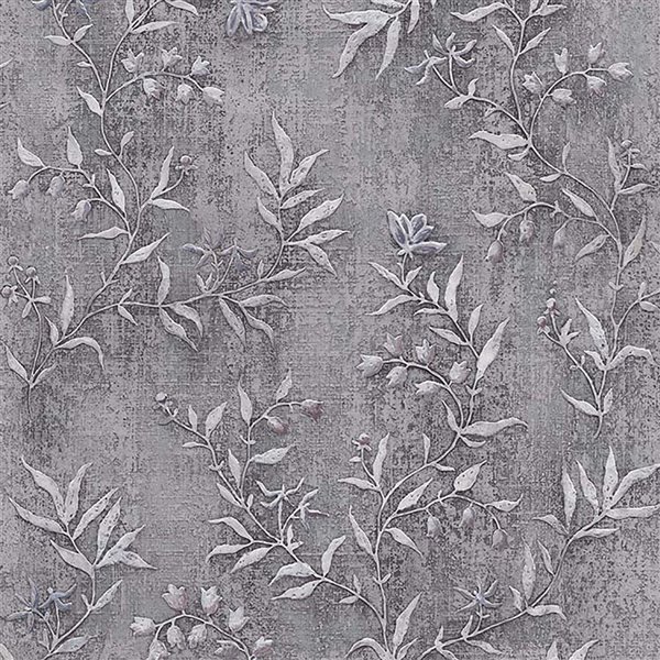 Advantage Nature 57.8-Sq. Ft. Vinyl Ivy/Vines Unpasted Paste the Paper Grey Wallpaper