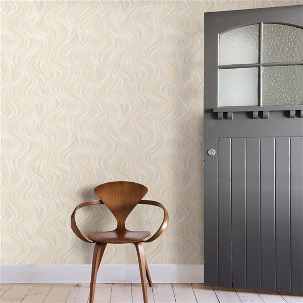 Advantage Nature 57.8-Sq. Ft. Gold Vinyl Abstract Unpasted Paste the Paper Wallpaper