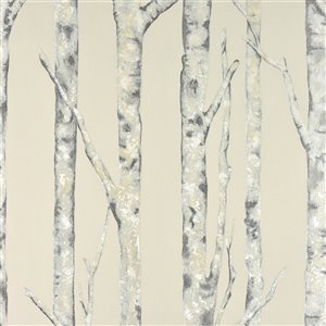 Papier peint non-tissé Nature de 57,8 pi² avec motif de vignes sans colle à appliquer au mur, crème