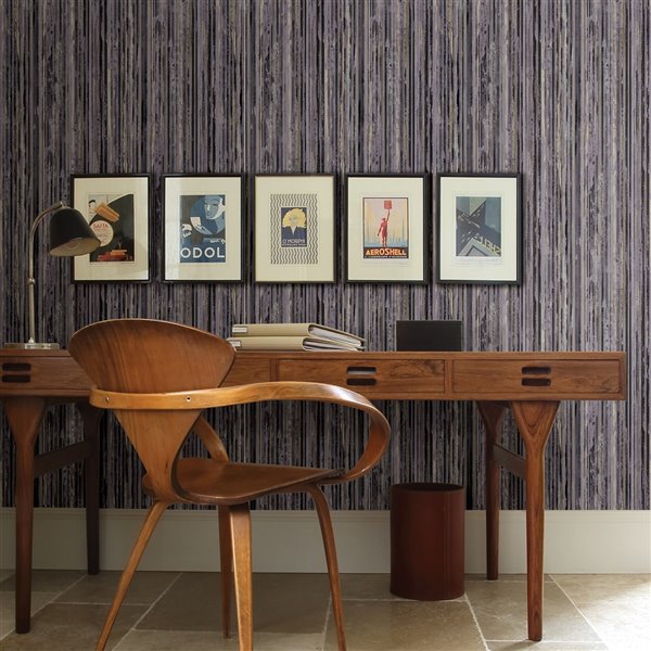 Advantage Nature 57.8-Sq. Ft. Grey Vinyl Textured Stripes 3D Unpasted Paste the Paper Wallpaper