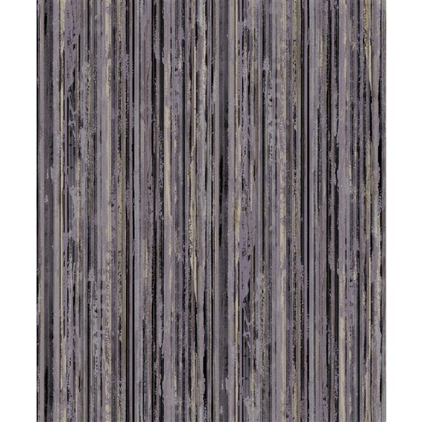 Advantage Nature 57.8-Sq. Ft. Grey Vinyl Textured Stripes 3D Unpasted Paste the Paper Wallpaper