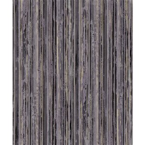 Papier peint en vinyle Nature de 57,8 pi² texturé rayé 3D sans colle à appliquer au papier, gris