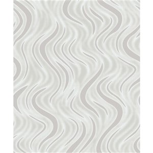 Papier peint en vinyle Nature de 57,8 pi² géométrique sans colle à appliquer au papier, argent