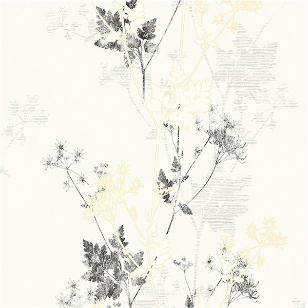 Advantage Nature 57.8-Sq. Ft. Ivory Vinyl Textured Floral 3D Unpasted Paste the Paper Wallpaper