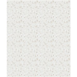 Papier peint non-tissé Nature de 57,8 pi² avec motif de vignes blanc cassé sans colle à appliquer au mur