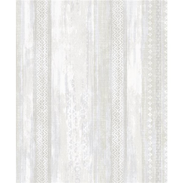 Advantage Tradition 57.8-Sq. Ft. Dove Non-Woven Stripes Unpasted Paste the Wall Wallpaper