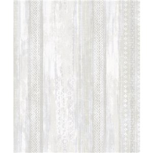 Advantage Tradition 57.8-Sq. Ft. Dove Non-Woven Stripes Unpasted Paste the Wall Wallpaper