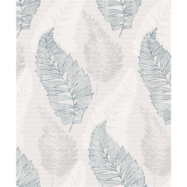 Advantage Nature 57.8-Sq. Ft. Light Grey Vinyl Textured Ivy/Vines 3D Unpasted Paste the Paper Wallpaper