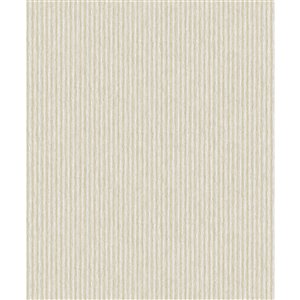 Advantage Surfaces 57.8-Sq. Ft. Beige Non-Woven Textured Stripes 3D Unpasted Paste the Wall Wallpaper
