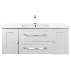 Cutler Kitchen & Bath Riga 48-in White Single Sink Bathroom Vanity with White Acrylic Top