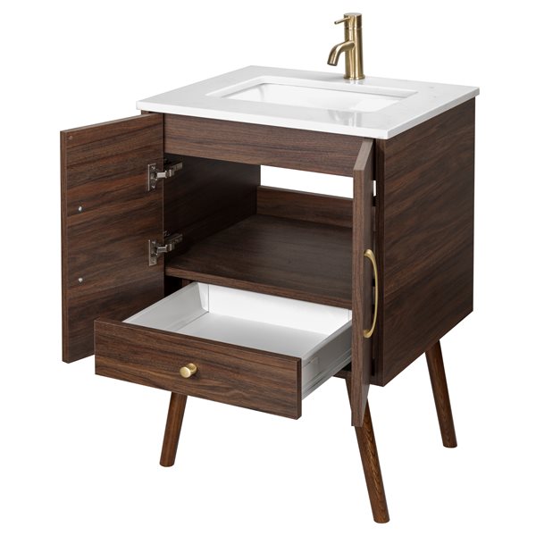 Cutler Kitchen & Bath Garland II 24in Brown Single Sink Bathroom