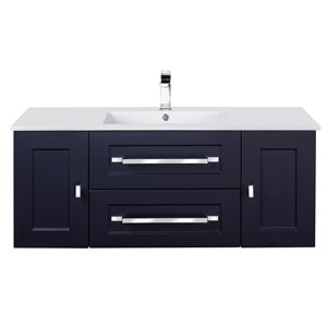 Cutler Kitchen & Bath Riga 48-in Blue Single Sink Bathroom Vanity with White Acrylic Top