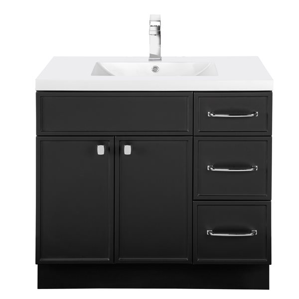 36 in store black bathroom vanity