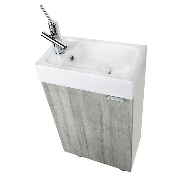Cutler Kitchen & Bath Studio 18-in Grey Single Sink Bathroom Vanity with White Acrylic Top