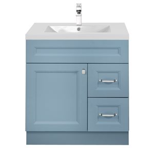 Cutler Kitchen & Bath Casa 30-in Blue Single Sink Bathroom Vanity with White Acrylic Top