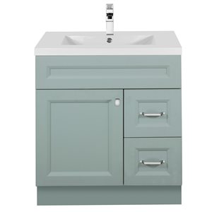Cutler Kitchen & Bath Casa 30-in Green Single Sink Bathroom Vanity with White Acrylic Top