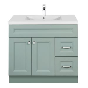 Cutler Kitchen & Bath Casa 36-in Green Single Sink Bathroom Vanity with White Acrylic Top