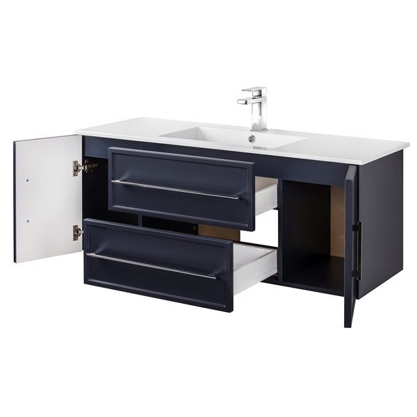 Cutler Kitchen & Bath Milano 48-in Blue Single Sink Bathroom Vanity with White Acrylic Top