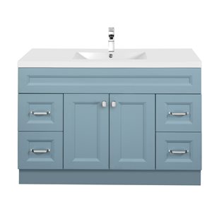 Cutler Kitchen & Bath Casa 48-in Blue Single Sink Bathroom Vanity with White Acrylic Top