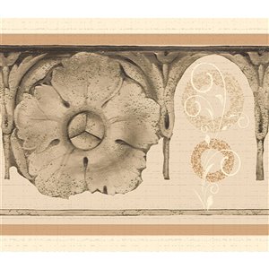 Dundee Deco 7-in Beige/Sepia Self-Adhesive Wallpaper Border