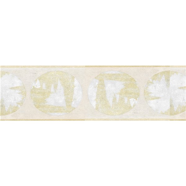 Bordure de papier peint de 6 po préencollée par Dundee Deco, beige, perle