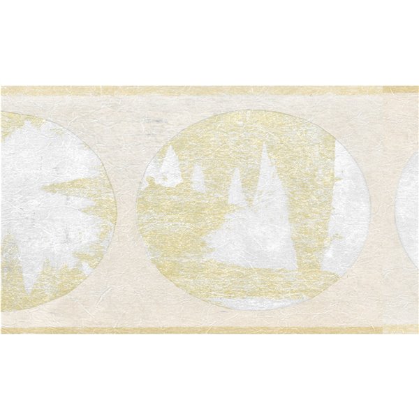 Bordure de papier peint de 6 po préencollée par Dundee Deco, beige, perle