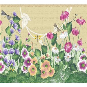 Bordure de papier peint de 7 po auto-adhésive par Dundee Deco, rose éclatant, mauve