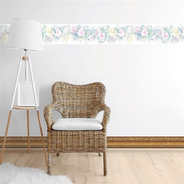 Dundee Deco 5.2-in Pink/Green/Yellow/Blue Prepasted Wallpaper Border