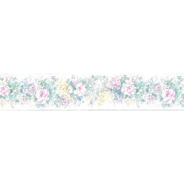 Dundee Deco 5.2-in Pink/Green/Yellow/Blue Prepasted Wallpaper Border