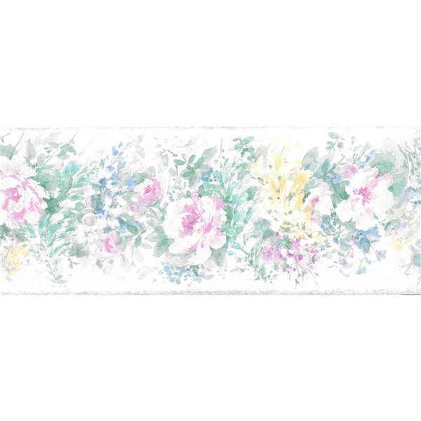 Dundee Deco 5.2-in Pink/Green/Yellow/Blue Prepasted Wallpaper Border