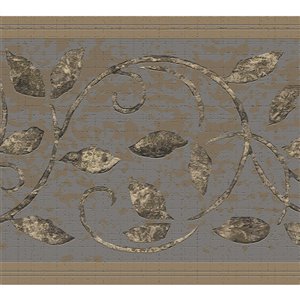 Dundee Deco 7-in Gold/Brown/Grey Self-Adhesive Wallpaper Border