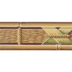 Bordure de papier peint de 3,5 po préencollée par Dundee Deco, jaune, vert, marron