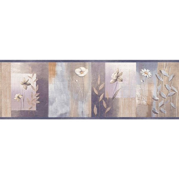 Dundee Deco 7-in Silver/Purple/Violet Self-Adhesive Wallpaper Border | RONA