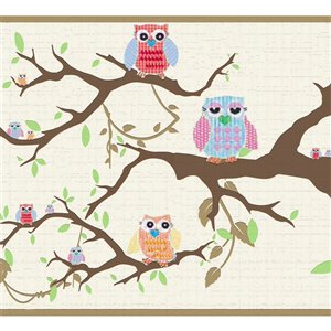 Dundee Deco 7-in Red/Blue/Orange/Beige Self-Adhesive Wallpaper Border