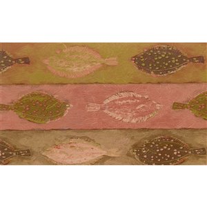 Dundee Deco 7-in Gold/Pink/Brown/Green Prepasted Wallpaper Border