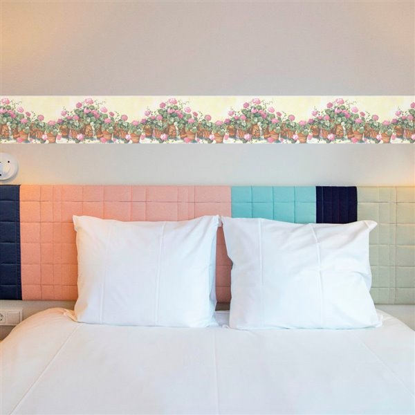 Dundee Deco 10-in Pink/Brown/Green/Blue Prepasted Wallpaper Border