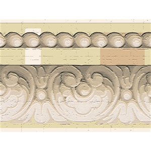 Dundee Deco 7-in Beige/Sepia/Green Self-Adhesive Wallpaper Border