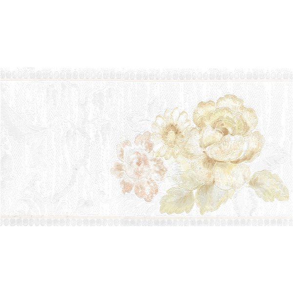 Dundee Deco 5.25-in Pearl/Beige Prepasted Wallpaper Border | RONA