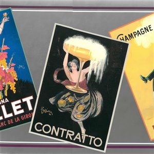Bordure de papier peint de 10,24 po préencollée par Dundee Deco, noir, bleu, gris, jaune, rouge