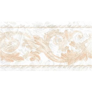Dundee Deco 5.25-in Off-White/Beige/Light Brown Prepasted Wallpaper Border
