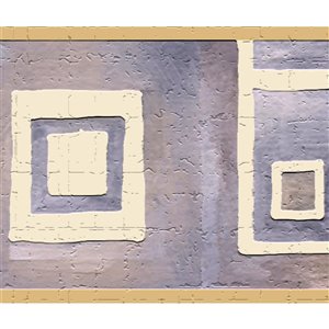 Bordure de papier peint de 7 po auto-adhésive par Dundee Deco, beige, violet