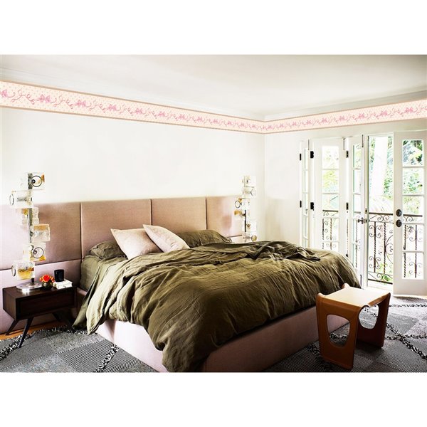 Dundee Deco 7-in Pink Self-Adhesive Wallpaper Border