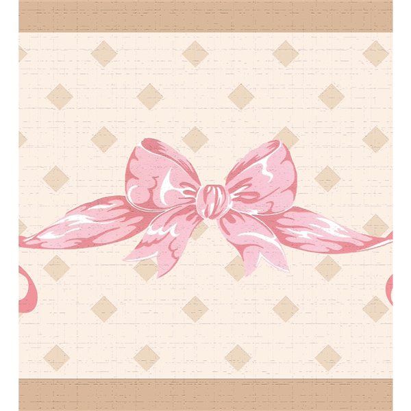 Bordure de papier peint de 7 po auto-adhésive par Dundee Deco, rose