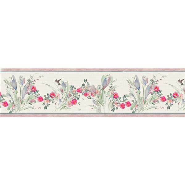 Dundee Deco 7-in Red/Pink/Green/Blue Self-Adhesive Wallpaper Border