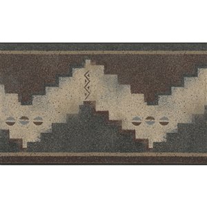 Bordure de papier peint de 5,75 po préencollée par Dundee Deco, marron, vert, bordeaux