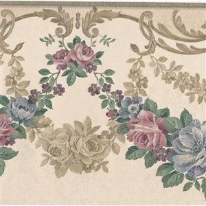 Dundee Deco 7-in Green/Pink/Gold/Blue Prepasted Wallpaper Border